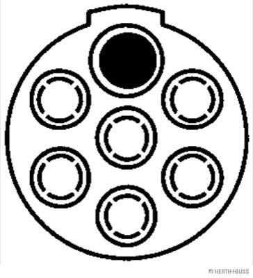 Steckdose 24 Volt 7 polig mit Kontaktstift ISO 1185 mit 16x Flachsteckanschluss