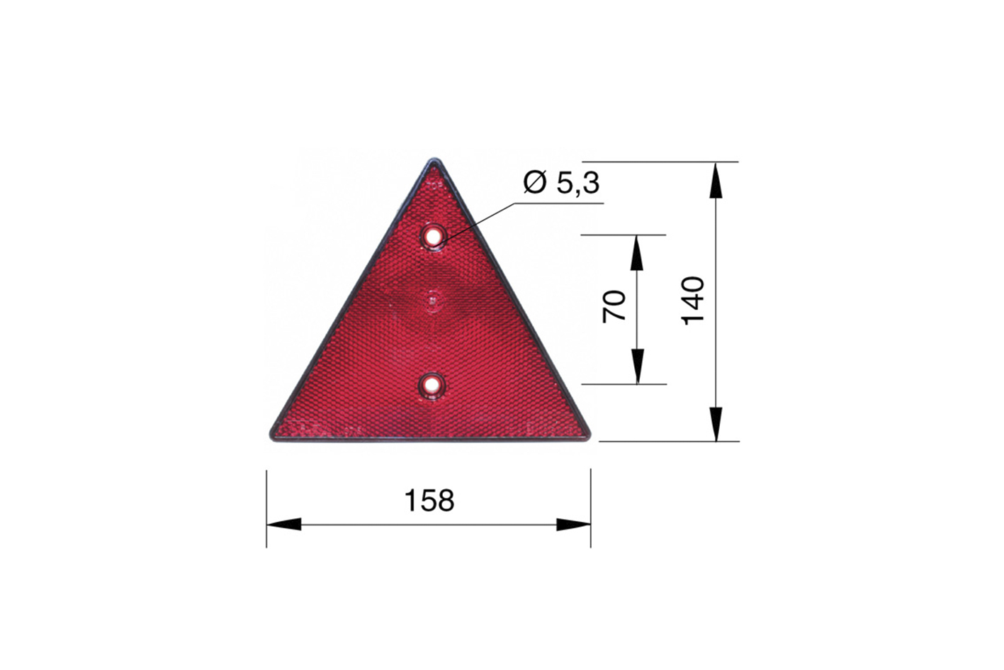 Rückstrahler, rot, eckig 70x31,5 selbstklebend