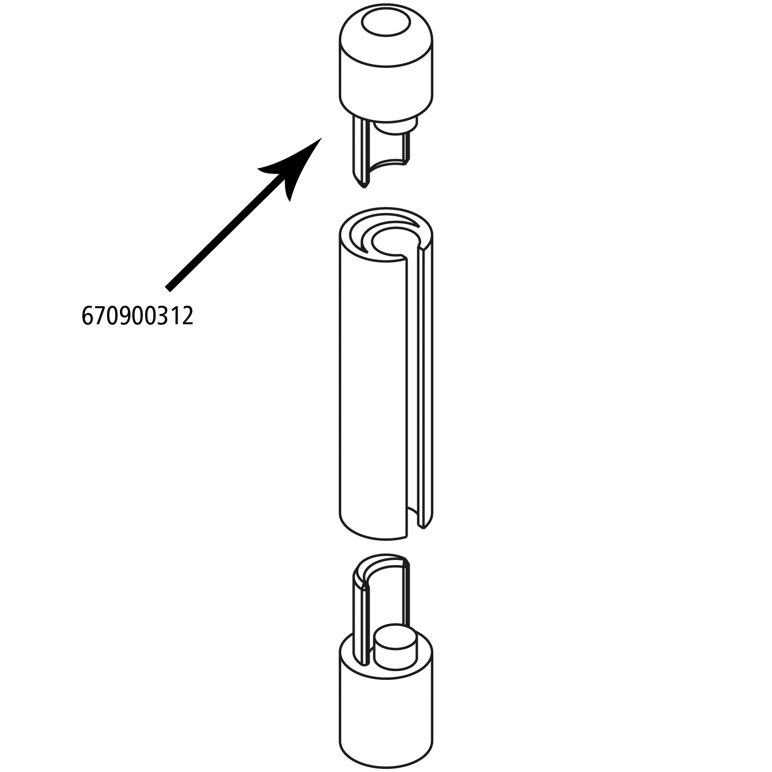 Einsatz oben für Planen-Spannrohr 34mm 