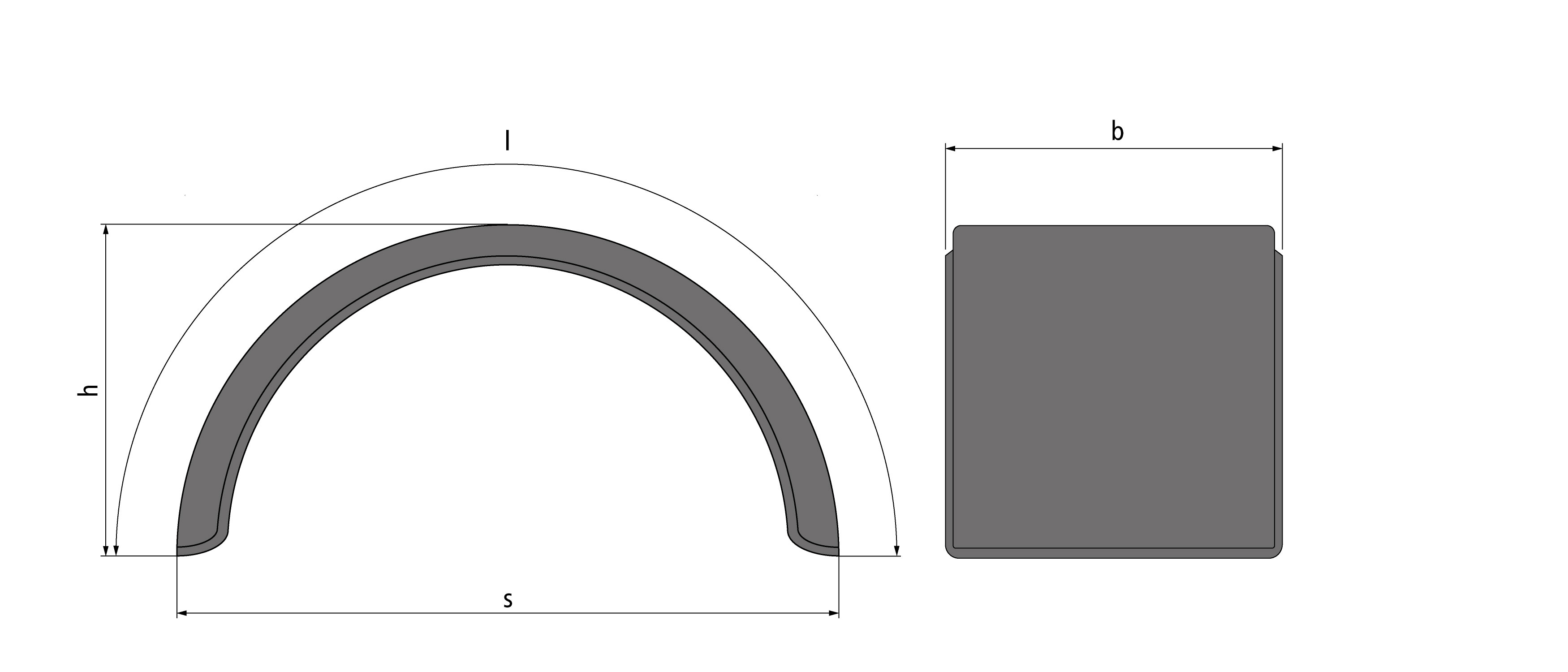 Halbkreis Kotflügel aus Kunststoff 230mm breit