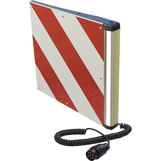 Warntafel für Überbreite vorne rechts 423 x 423mm mit LED-Lichtband