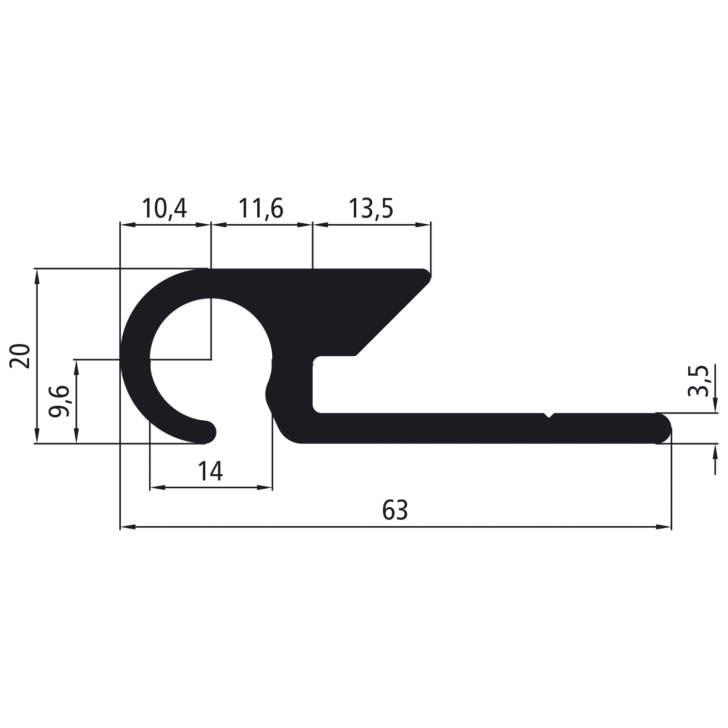 Planen-Einhakprofil 3300mm