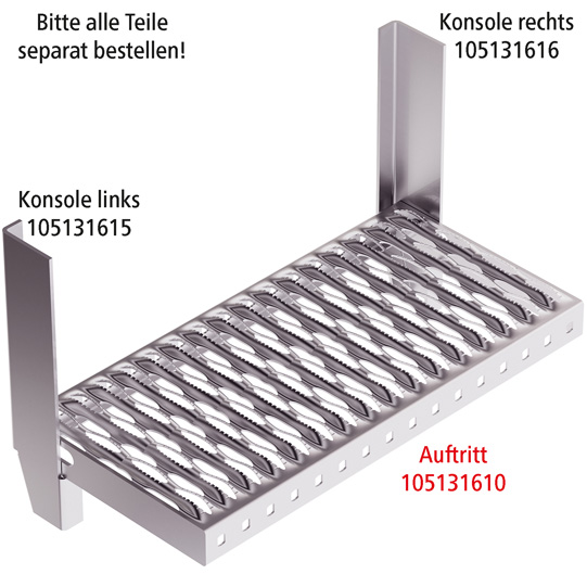 Klapptritt Stahl verzinkt Trittfläche 638 x 240mm Klapptritt Stahl verzinkt Trittfläche 638 x 240mm