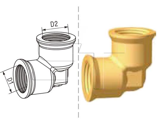 Winkelstück Innengewinde M16 x 1,5 beidseitig