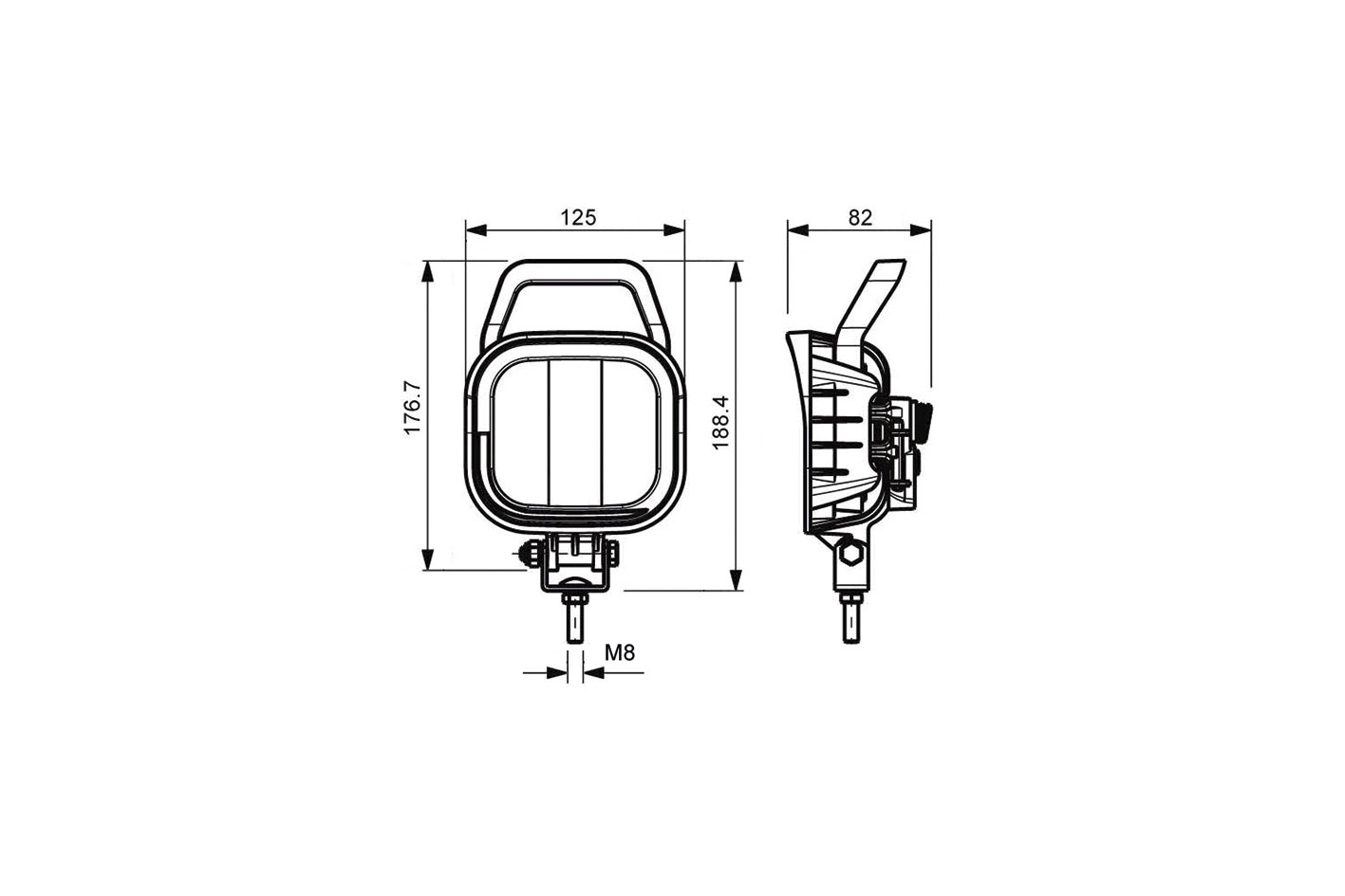 LED Arbeitsscheinwerfer mit Handgriff und Schalter 2160 Lumen