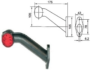 LED Begrenzungsleuchte 24V  Anbau links