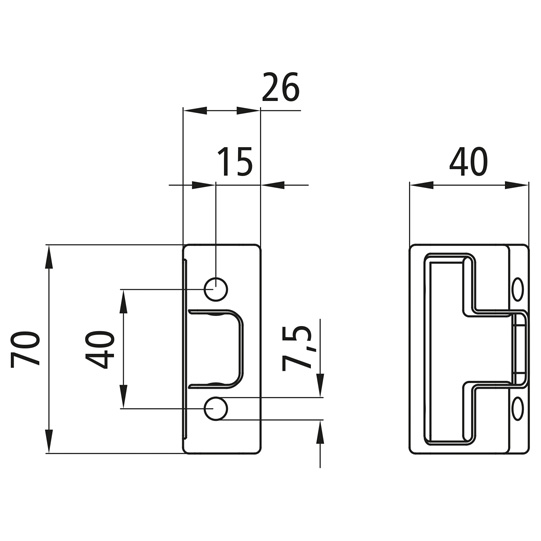Gegenhalter für Einbau Spannverschluss