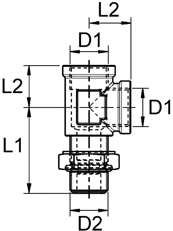 T- Verschraubung  M16 x 1,5 mit Gegenmutter