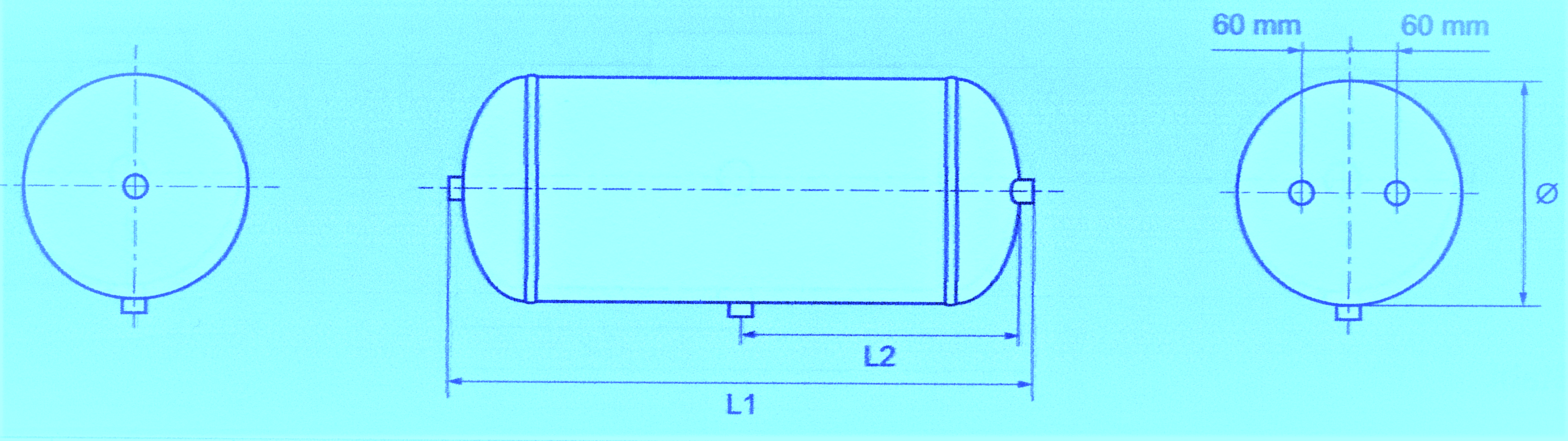 Luftbehälter 80 Liter Ø 310mm passend für Schmitz-Cargobull