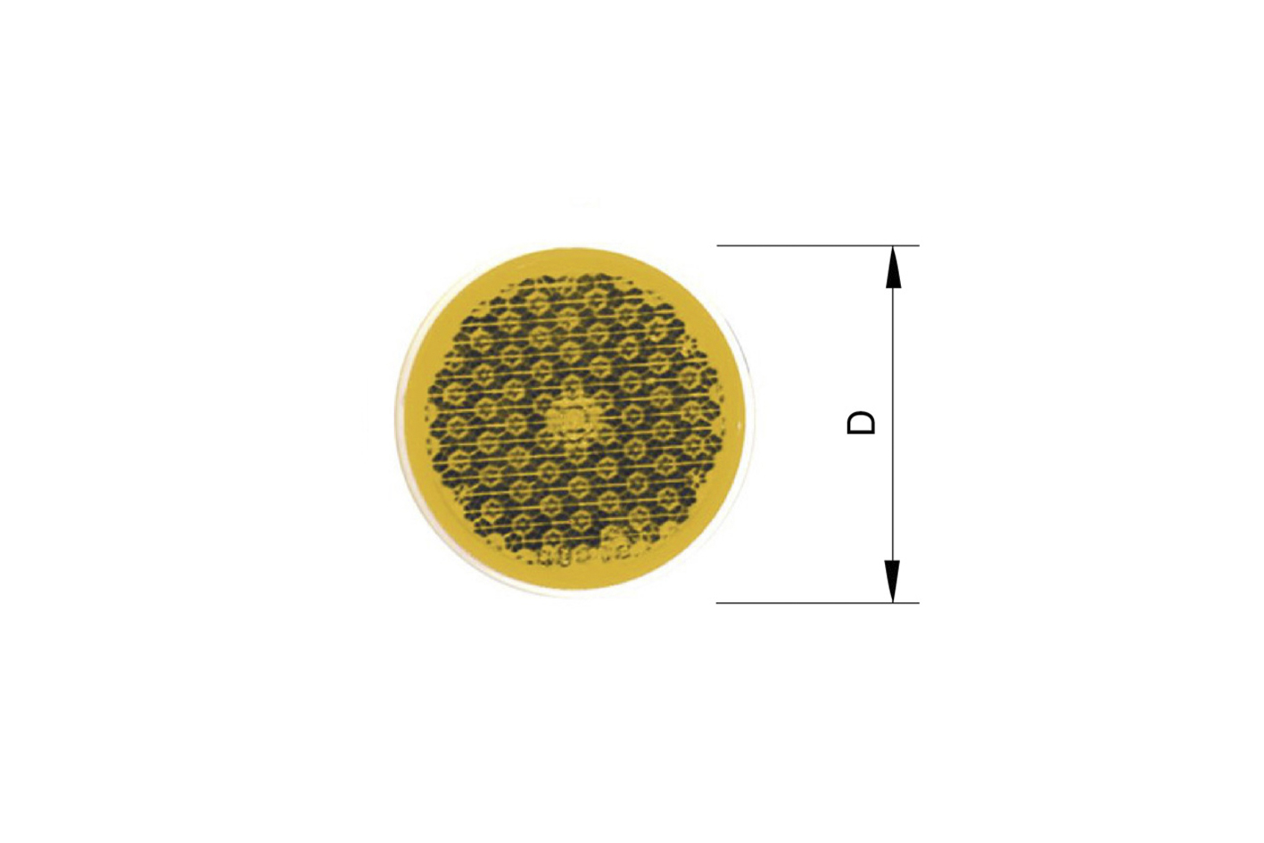 Rückstrahler gelb rund Durchmesser 60mm selbstklebend