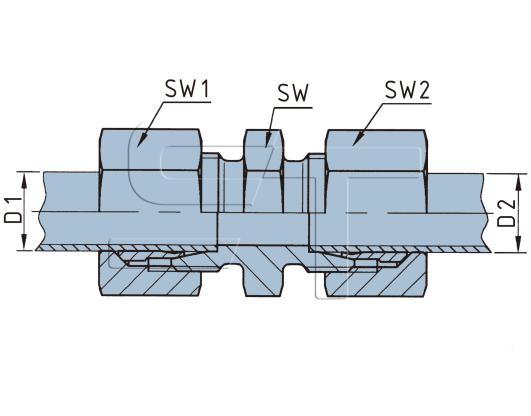 Gerade Durchgangsverschraubung 6 auf 8 mm Rohr 