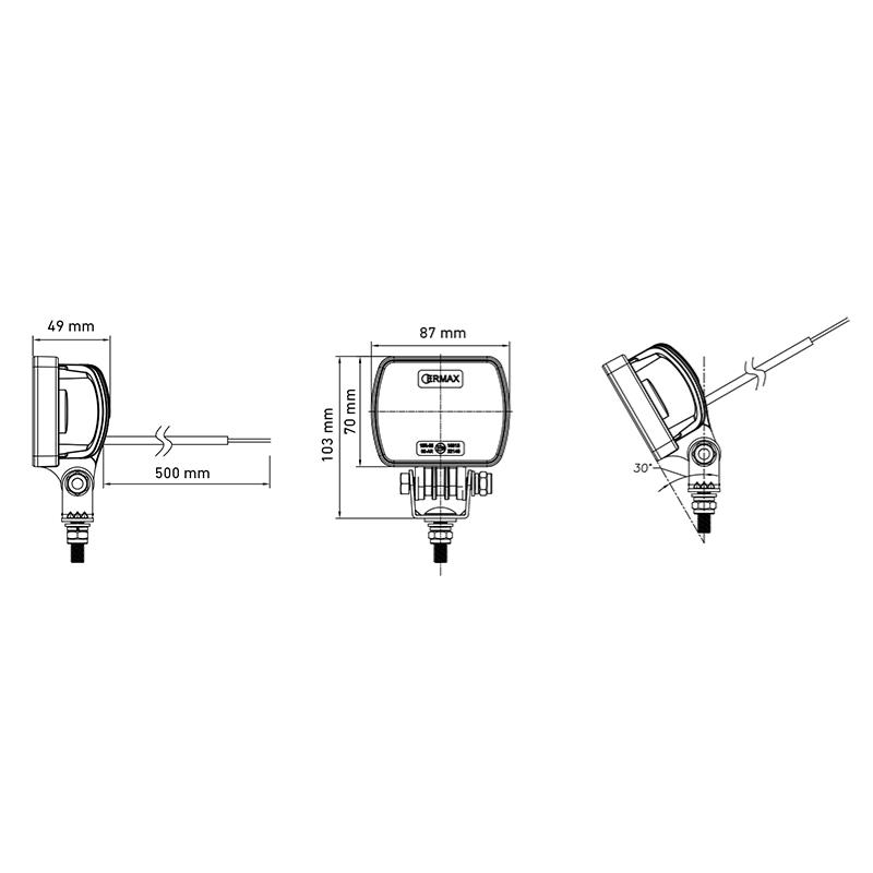 Arbeitsscheinwerfer mit 9 Leuchtdioden 1200 Lumen    