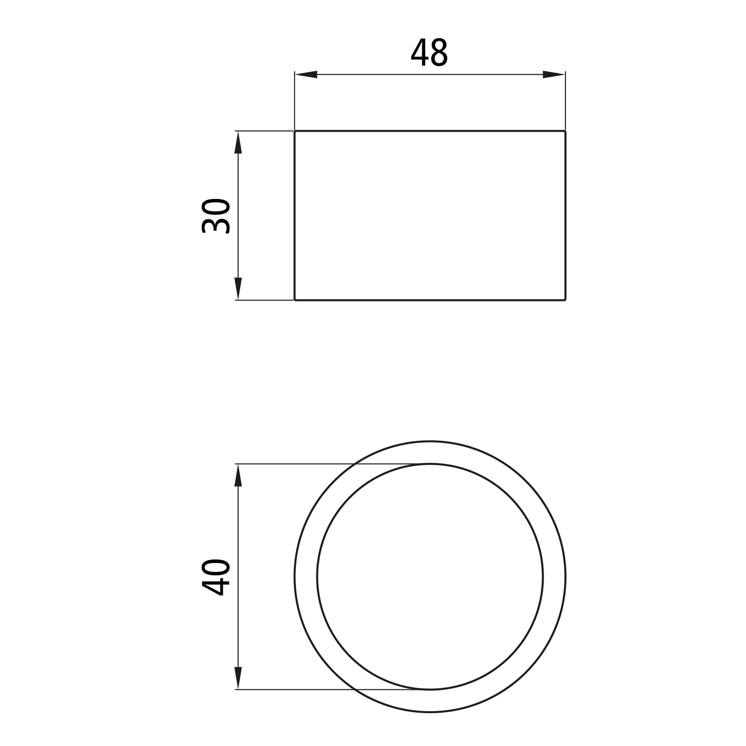 Zugösenbuchse 48mm geschlossene Ausführung 