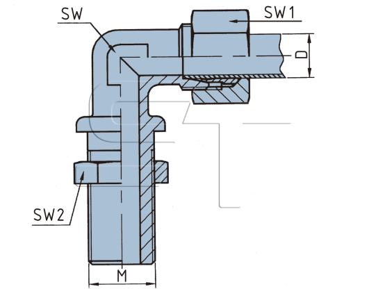 Winkel Einschraub-Verschraubung M22 x 1,5 auf  8 mm Rohr  