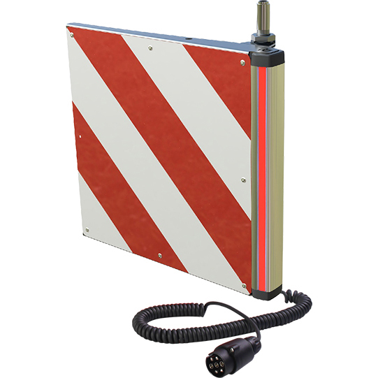 Warntafel für Überbreite hinten rechts 423 x 423mm mit Adapter für Rundumleuchte