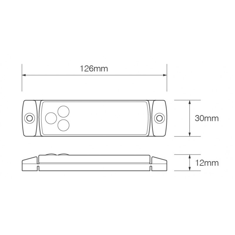 Positionsleuchte weiß mit 3 Led´s mit 5 Meter Kabel