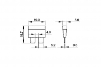 Flachstecksicherung 10 Ampere rot 