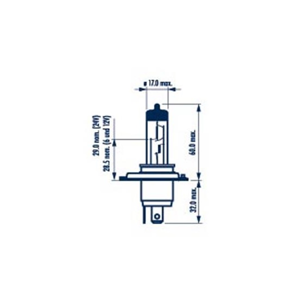 Halogen- Scheinwerferlampe H4 / 12 Volt   