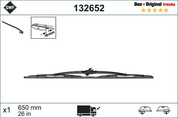 Wischblatt SWF passend für Iveco/MAN/Volvo 