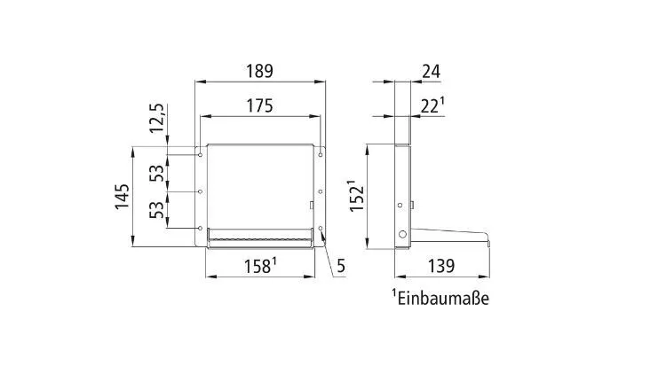 Einbau Klapptritt Trittfläche 145 x 115mm