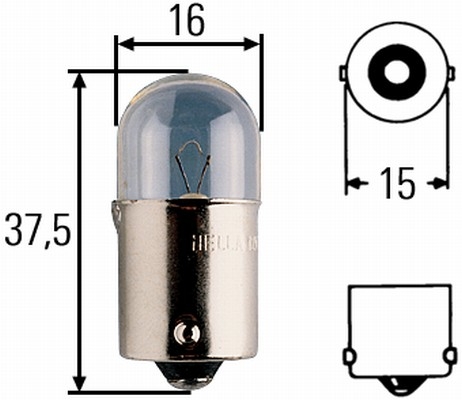 Glühlampe 24 Volt 5 Watt BA 15s