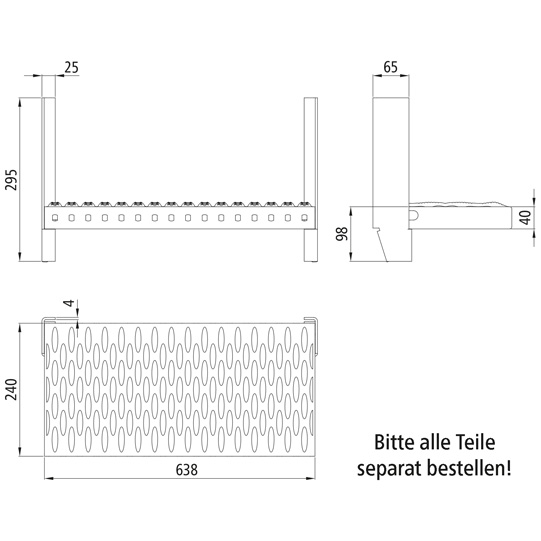 Klapptritt Stahl verzinkt Trittfläche 638 x 240mm Klapptritt Stahl verzinkt Trittfläche 638 x 240mm