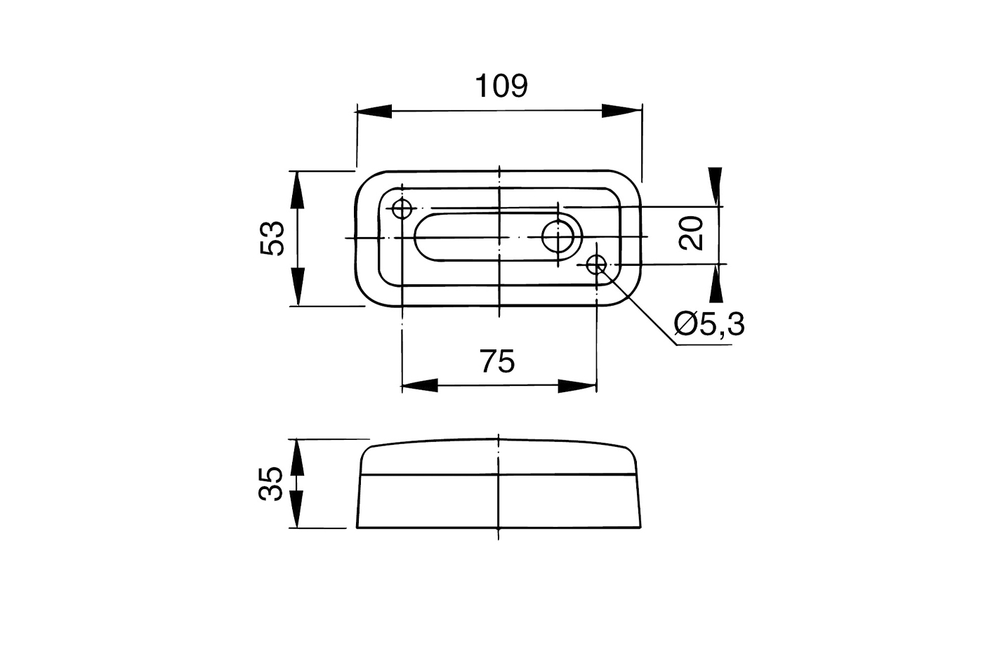 Seitenmarkierungsleuchte 12 / 24 Volt 