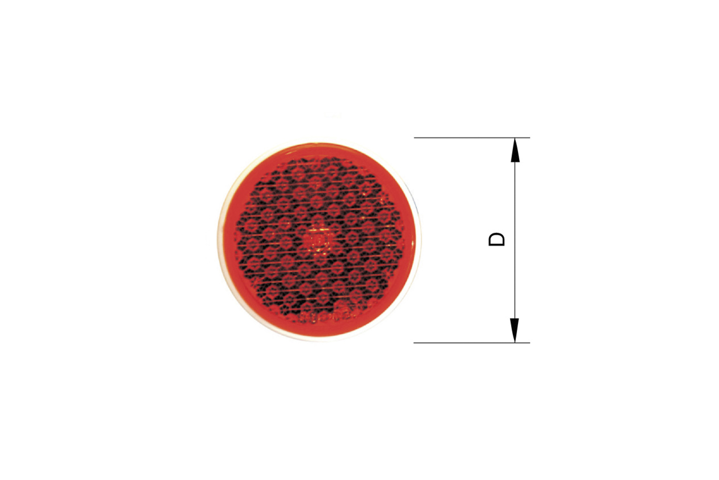 Rückstrahler, rot, eckig 70x31,5 selbstklebend