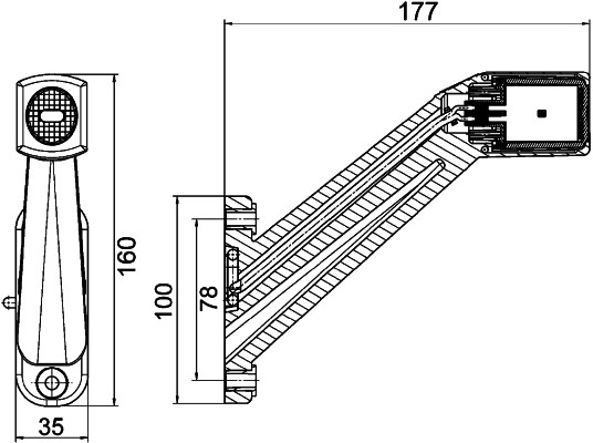 Umrissleuchte LED Hella links EasyConn Stecker 2pol.