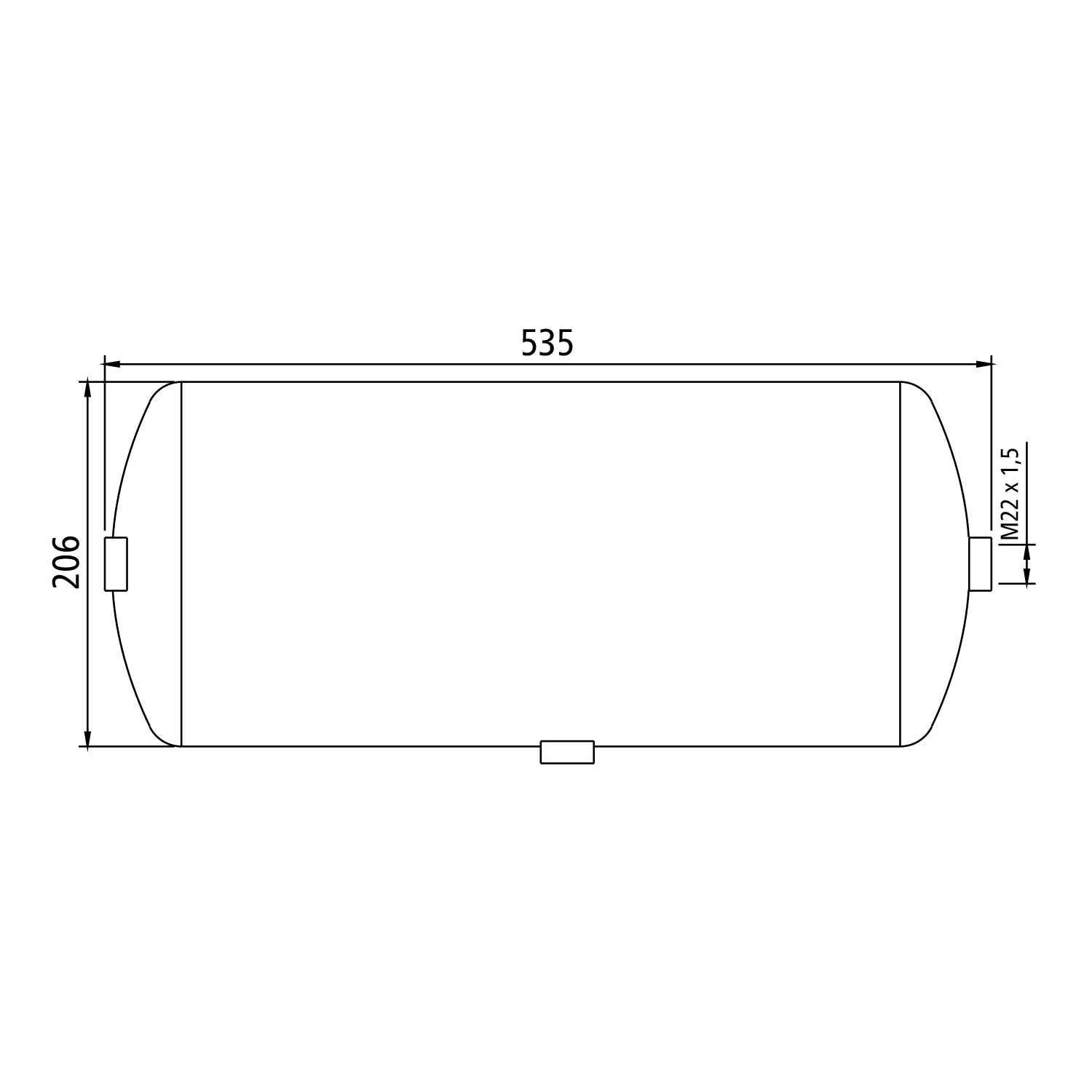 Aluminium Luftbehälter 15 Liter Ø 206mm  