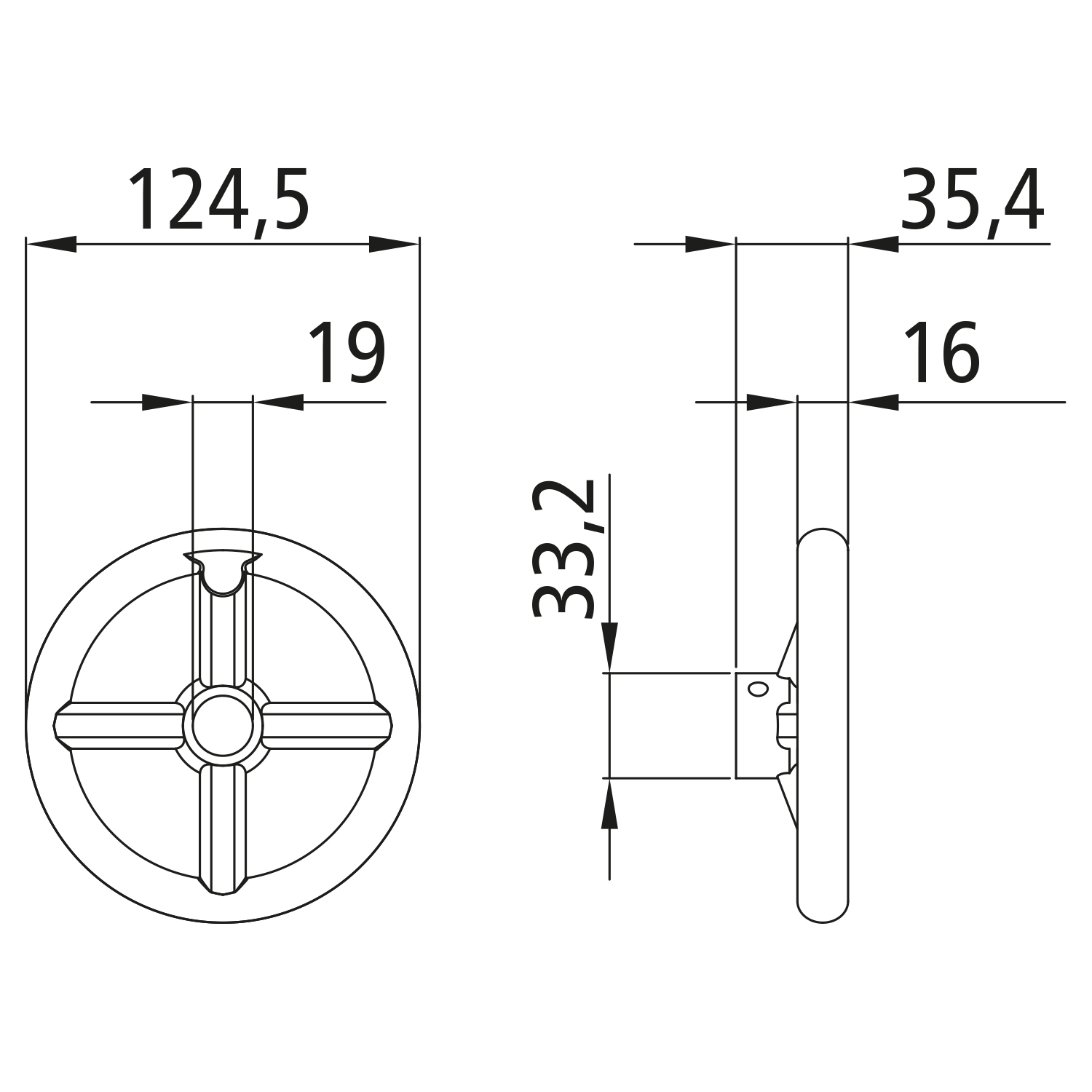 Handrad für Spanngetriebe 