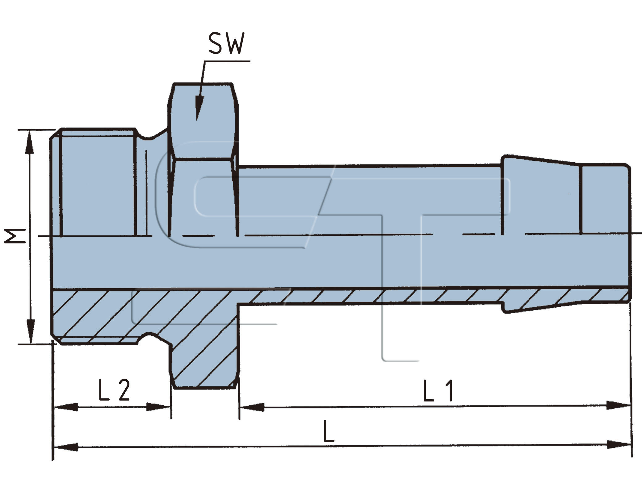 Schlauchstutzen M22 x 1,5 auf Bremsschlauch 11 x 3,5