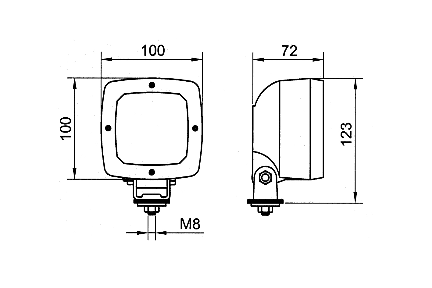 LED Rückfahrscheinwerfer GGVS / ADR geprüft 650 Lumen