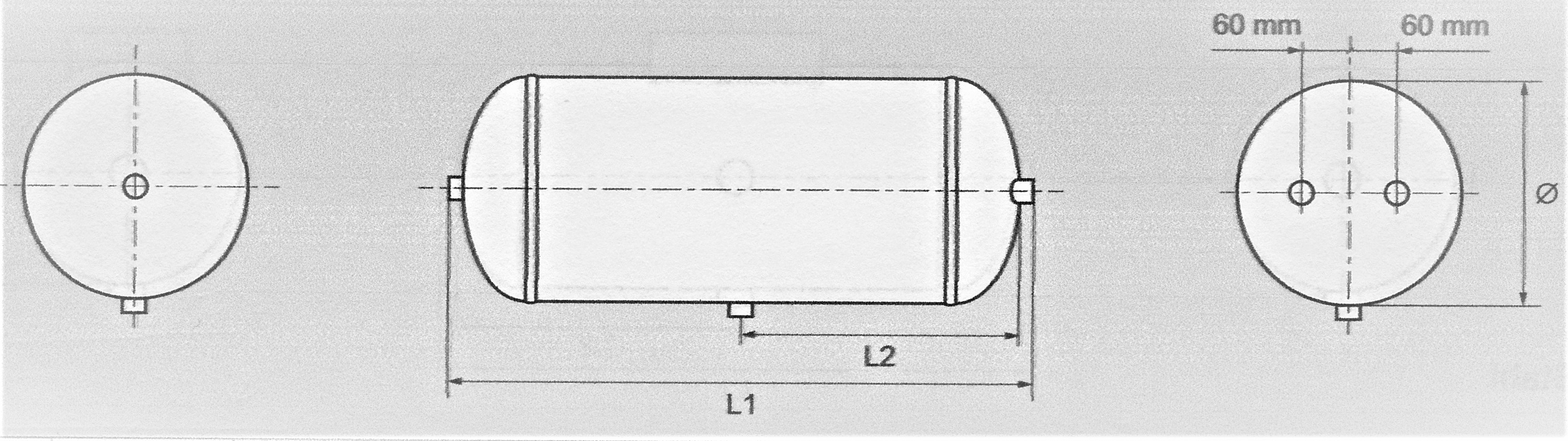 Luftbehälter 10 Liter Ø 206mm