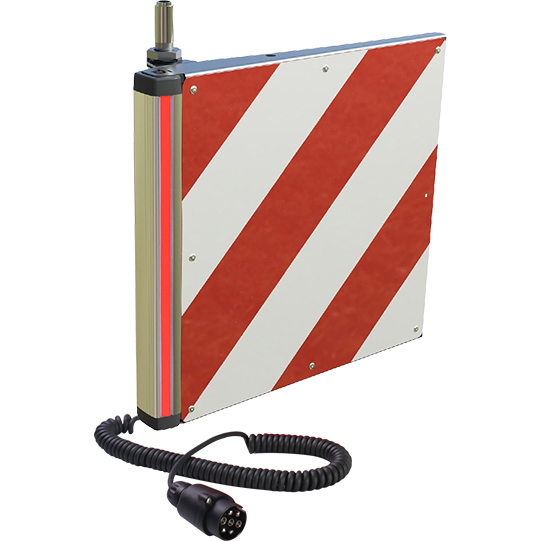 Warntafel für Überbreite hinten links 423 x 423mm mit Adapter für Rundumleuchte