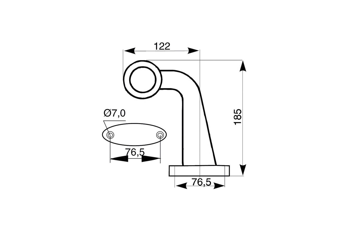 Begrenzungsleuchte 12/ 24V Anbau links/rechts