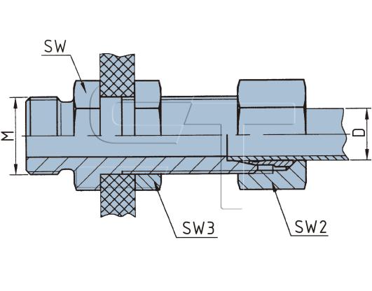 Schottverschraubung M22 x1,5 auf 10mm Kunststoffrohr