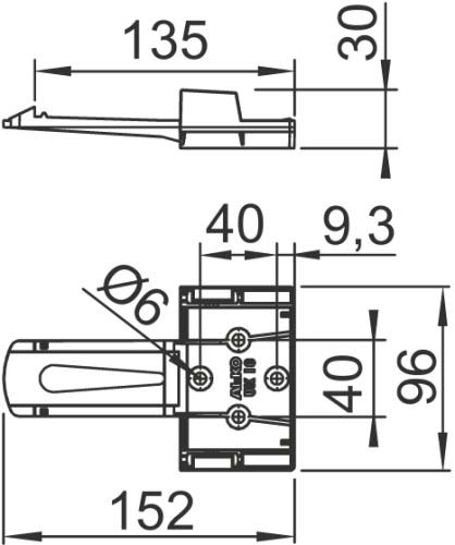 Hemmschuhhalter 90mm Kunststoff schwarz