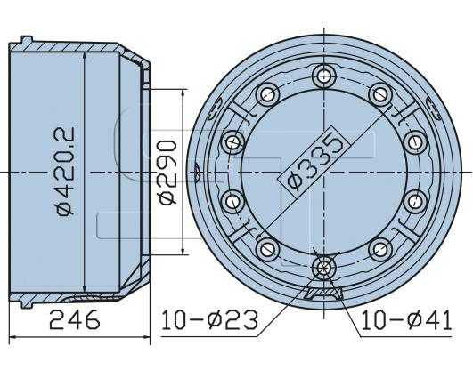 Bremstrommel passend für BPW-EHS /EHZ Achsen 420x180 