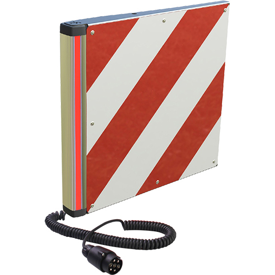 Warntafel für Überbreite hinten links 423 x 423mm mit LED-Lichtband