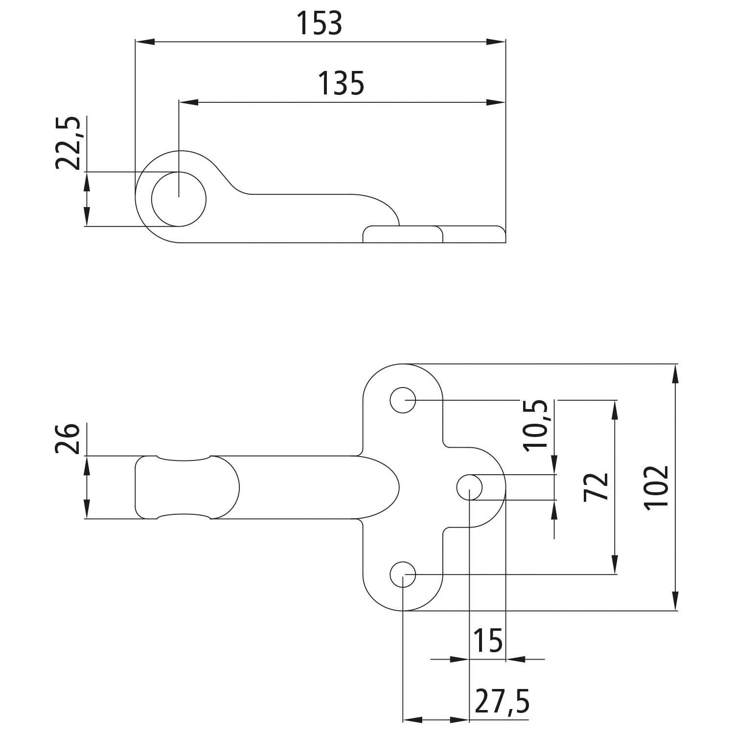 Gegenhalter für Kastenverschluss Größe 3