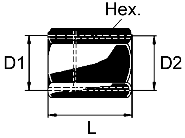 Übergangsstück M18 x 1,5 auf M22 x 1,5  