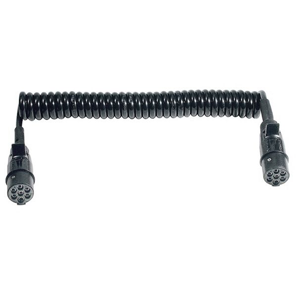 Anhängerkabel Verlängerung 7 Polig ELEKTROWENDEL 24V 7 Polig 3,8m Spiralkabel LKW Anhänger Auflieger Kabel EBS ABS EUR 49,95 Spiralkabel 7-polig